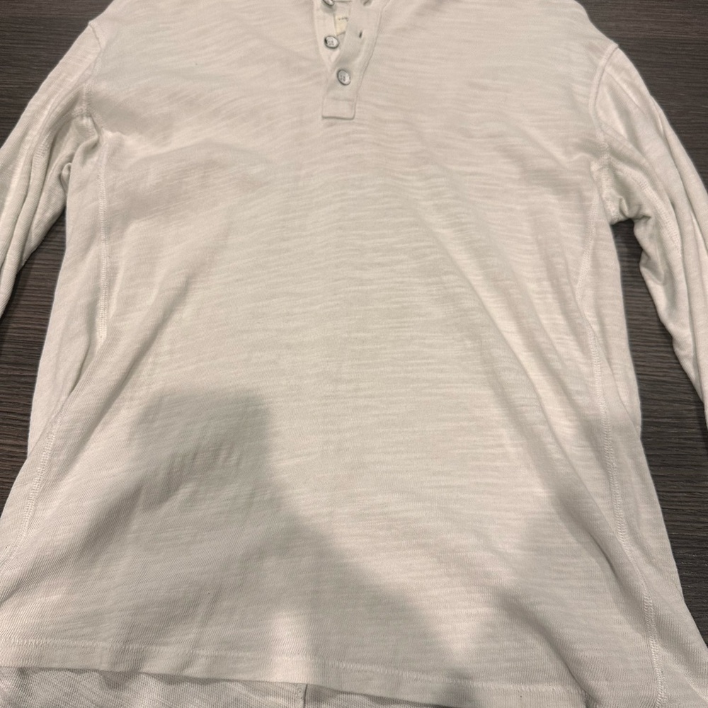rag & bone Cream Long Sleeve Henley Shirt